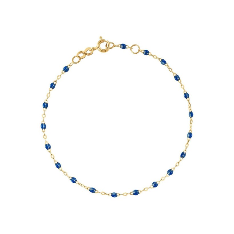 Bracelet Gigi Clozeau Classique en or jaune et résine bleu saphir, 15cm