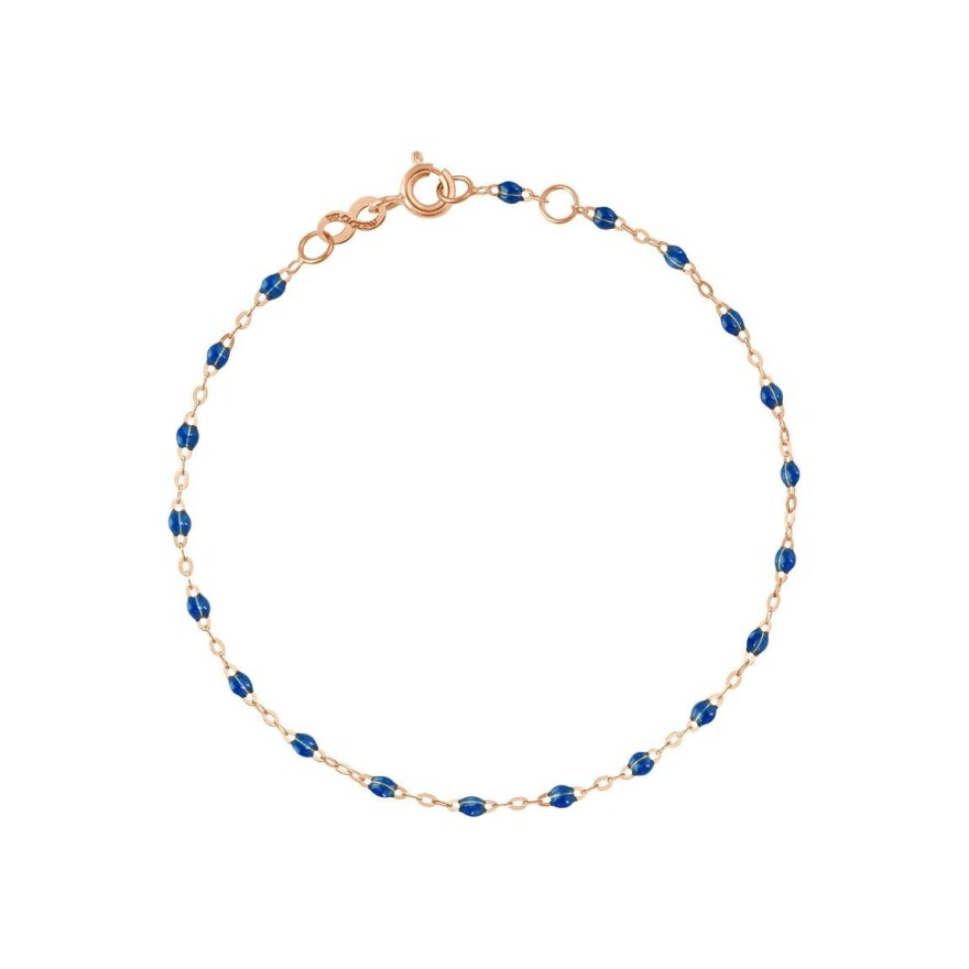 Bracelet Gigi Clozeau Classique en or rose et résine bleu saphir, 19cm