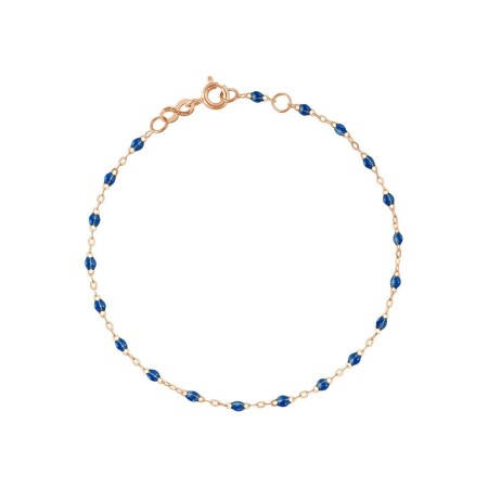 Bracelet Gigi Clozeau Classique en or rose et résine bleu saphir, 19cm