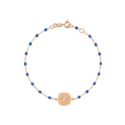 Bracelet Gigi Clozeau Miss Gigi en or rose, résine bleu saphir et diamants, taille 17cm
