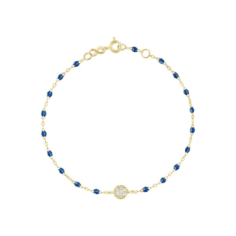 Bracelet Gigi Clozeau Puce en or jaune, résine bleu saphir et diamants, taille 17cm