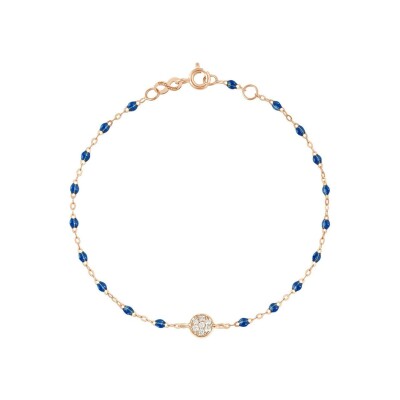 Bracelet Gigi Clozeau Puce en or rose, résine bleu saphir et diamants, taille 17cm