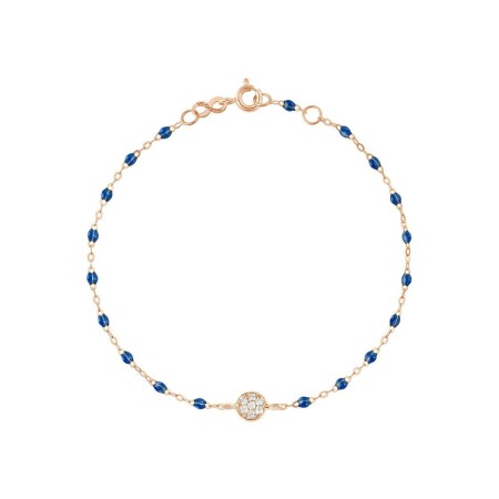 Bracelet Gigi Clozeau Puce en or rose, résine bleu saphir et diamants, taille 17cm