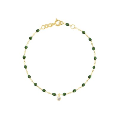 Bracelet Gigi Clozeau Gigi Suprême en or jaune, résine scarabée et diamants, taille 17cm