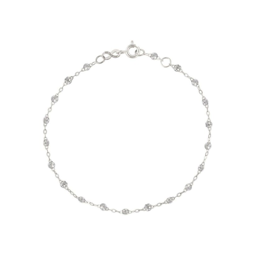 Bracelet Gigi Clozeau Classique en or blanc et résine sparkle, 15cm