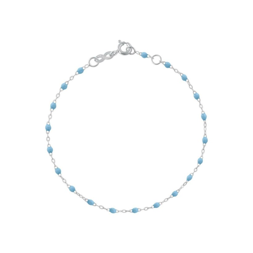 Gigi Clozeau Classique bracelet, white gold, turquoise blue resin, size 19cm