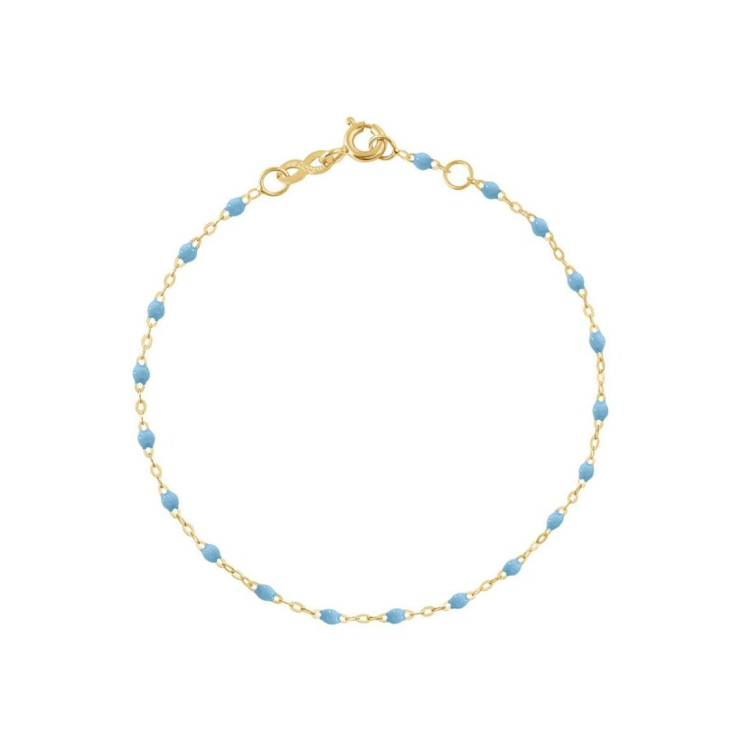 Bracelet Gigi Clozeau Classique en or jaune et résine turquoise bleu, 15cm