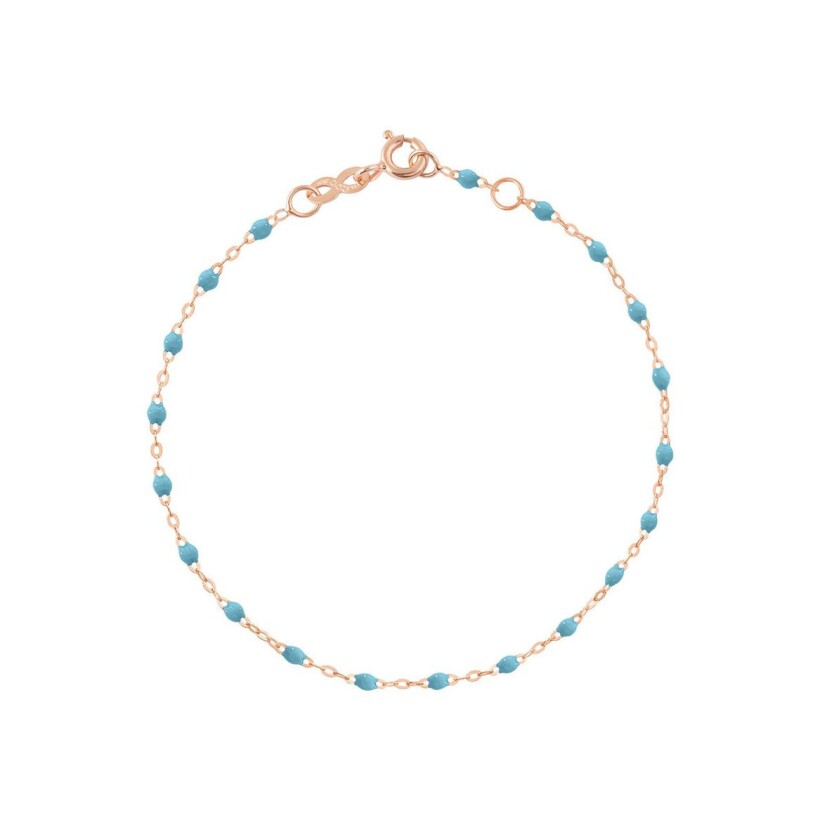 Gigi Clozeau Classique bracelet, rose gold, turquoise blue resin, size 15cm