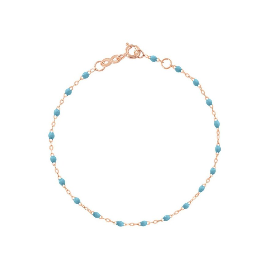 Bracelet Gigi Clozeau Classique en or rose et résine turquoise bleu, 19cm