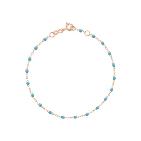 Bracelet Gigi Clozeau Classique en or rose et résine turquoise bleu, 19cm