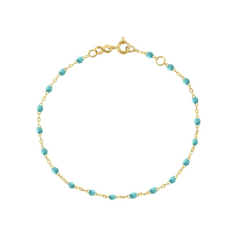 Bracelet Gigi Clozeau Classique en or jaune et résine turquoise vert, 15cm