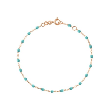 Bracelet Gigi Clozeau Classique en or rose et résine turquoise vert, 19cm