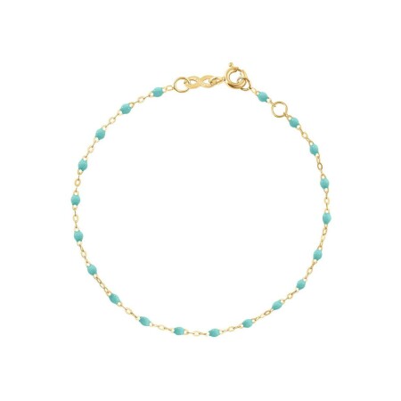 Bracelet Gigi Clozeau Classique en or jaune et résine vert d'eau, 15cm