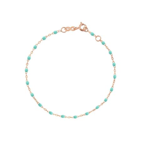 Bracelet Gigi Clozeau Classique en or rose et résine vert d'eau, 18cm