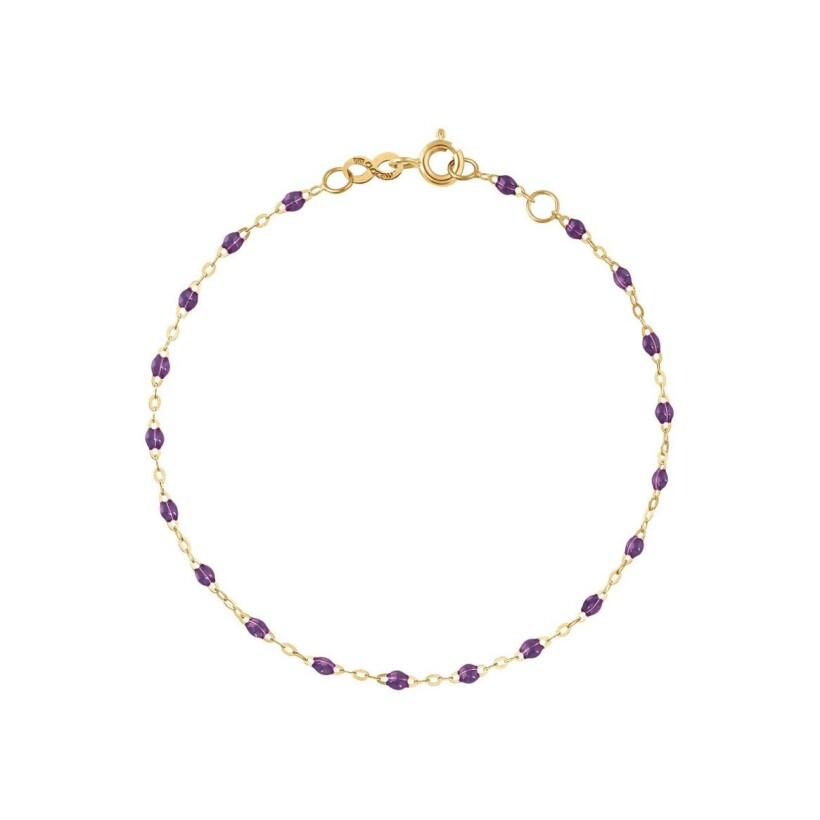 Bracelet Gigi Clozeau Classique en or jaune et résine violet, 19cm