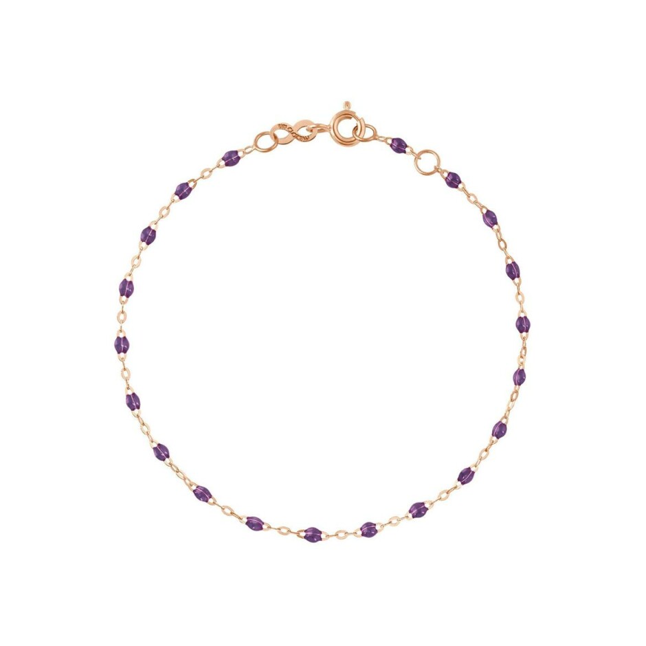 Bracelet Gigi Clozeau Classique en or rose et résine violet, 15cm