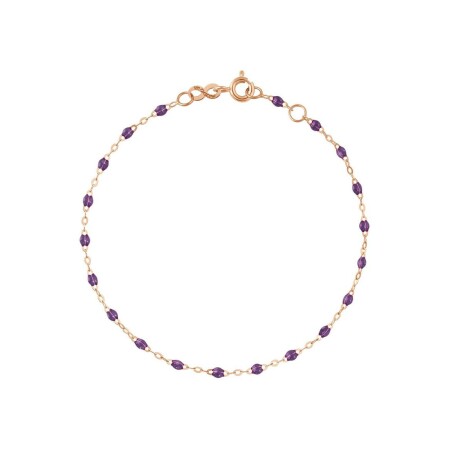 Bracelet Gigi Clozeau Classique en or rose et résine violet, 19cm