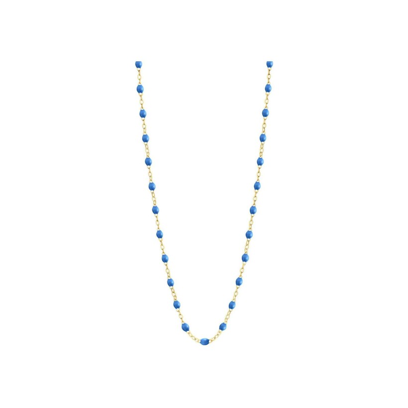 Collier Gigi Clozeau Classique en or jaune et résine bleu fluo, 45cm