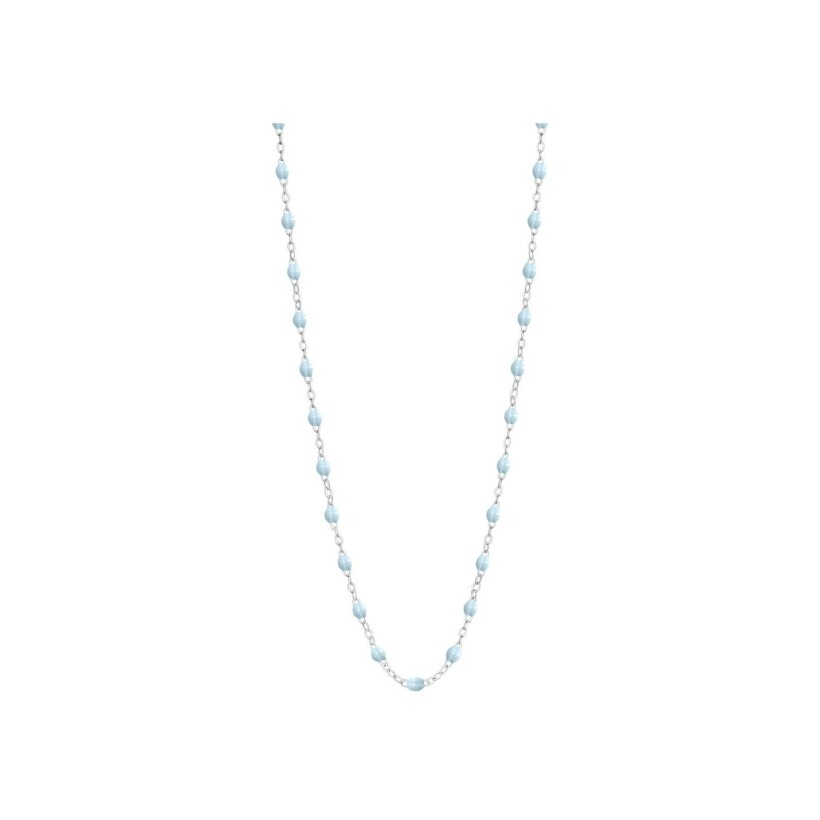 Collier Gigi Clozeau Classique en or blanc et résine bleu layette, 50cm