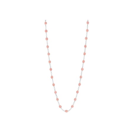 Collier Gigi Clozeau Classique en or blanc et résine blush, taille 42cm