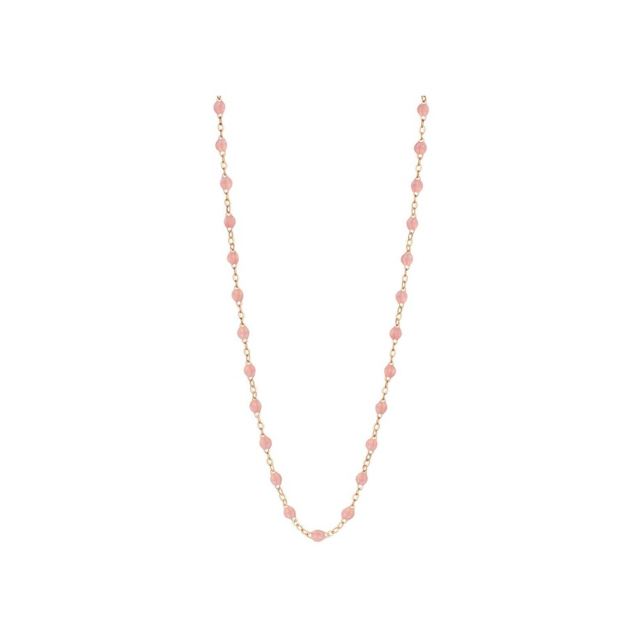 Collier Gigi Clozeau Classique en or rose et résine blush, taille 42cm