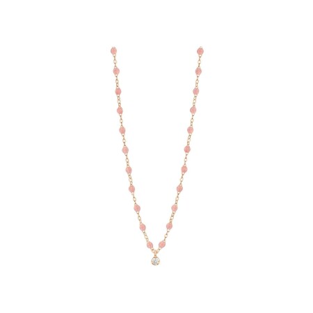 Collier Gigi Clozeau Gigi Suprême en or rose, résine Blush et diamants, taille 42cm