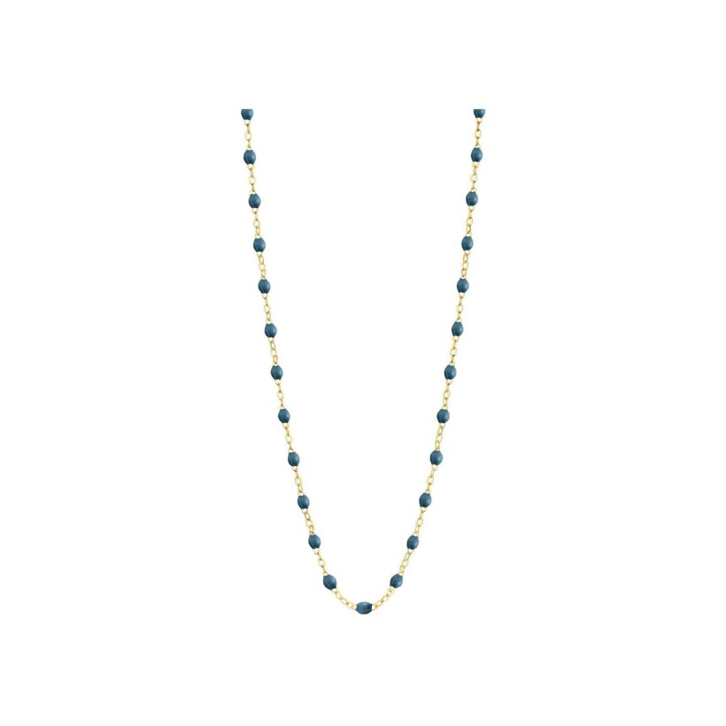 Collier Gigi Clozeau Classique en or jaune et résine bleu céleste, 45cm