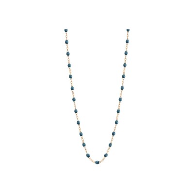 Collier Gigi Clozeau Classique en or rose et résine bleu céleste, 45cm