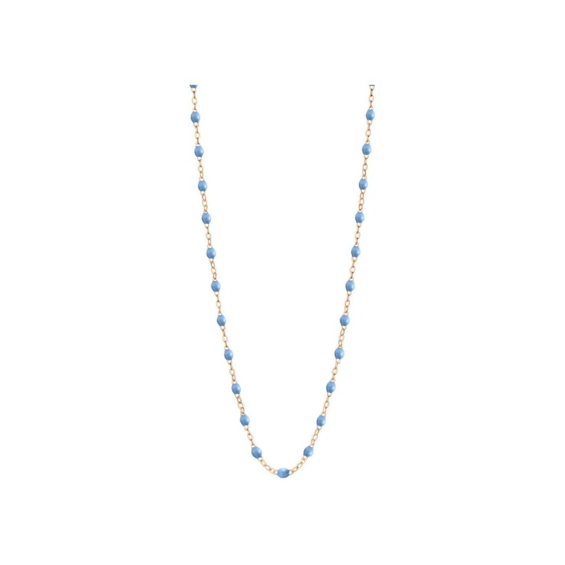 Collier Gigi Clozeau Classique en or rose et résine bleu ciel, 50cm