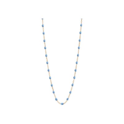 Collier Gigi Clozeau Classique en or rose et résine bleu ciel, 50cm