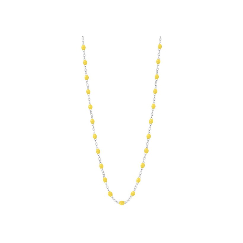 Collier Gigi Clozeau Classique en or blanc et résine jaune citron, 42cm