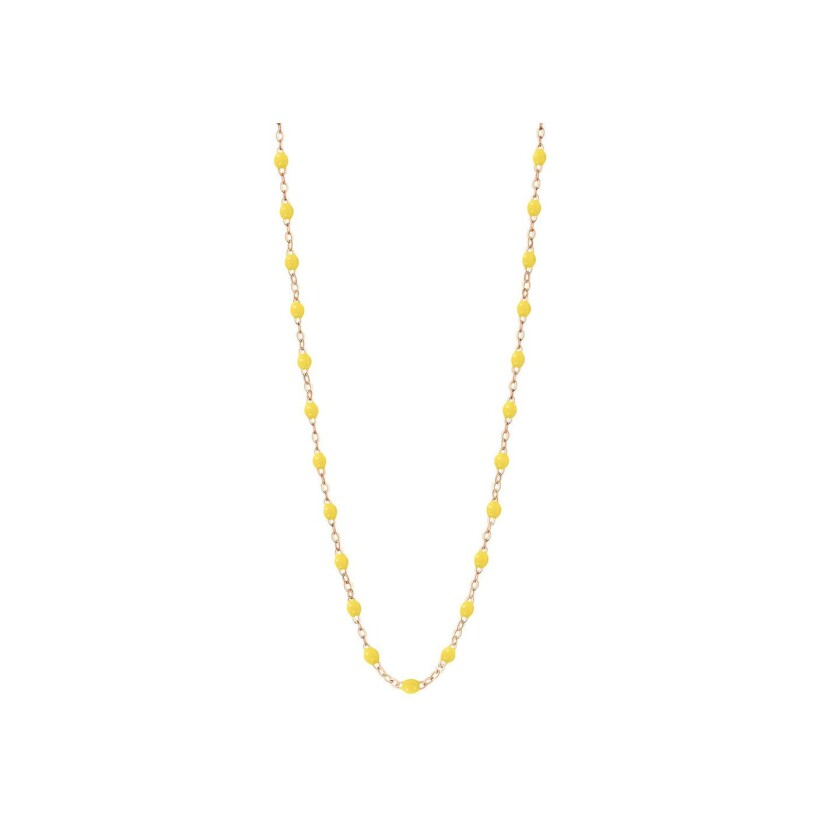 Collier Gigi Clozeau Classique en or rose et résine jaune citron, 45cm