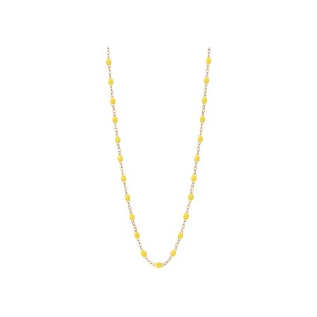 Collier Gigi Clozeau Classique en or rose et résine jaune citron, 45cm