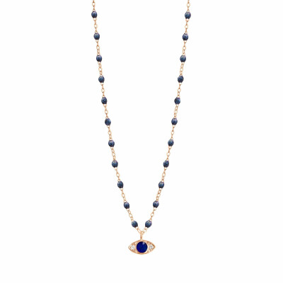 Gigi Clozeau Eye necklace, rose gold, midnight blue resin and diamonds, 42cm