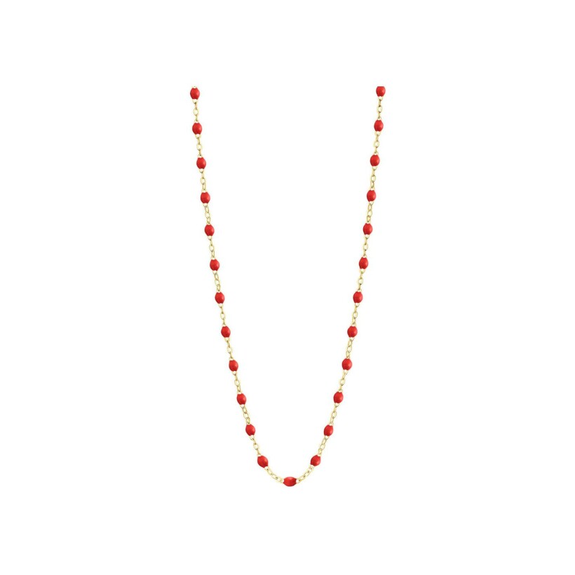 Collier Gigi Clozeau Classique en or jaune et résine coquelicot, 50cm