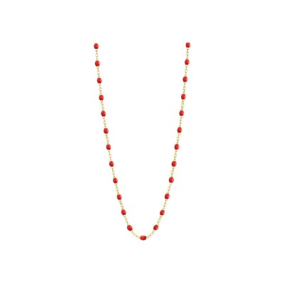 Collier Gigi Clozeau Classique en or jaune et résine coquelicot, 50cm