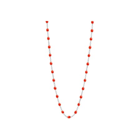 Collier Gigi Clozeau Classique en or blanc et résine corail, 45cm