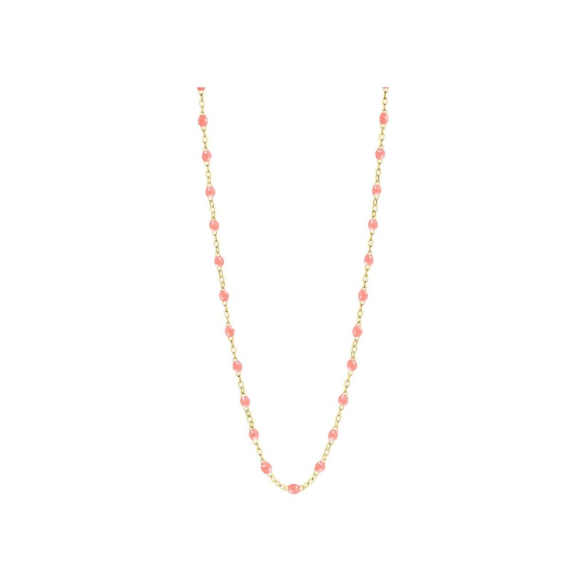 Collier Gigi Clozeau Classique en or jaune et résine fushia, taille 33cm