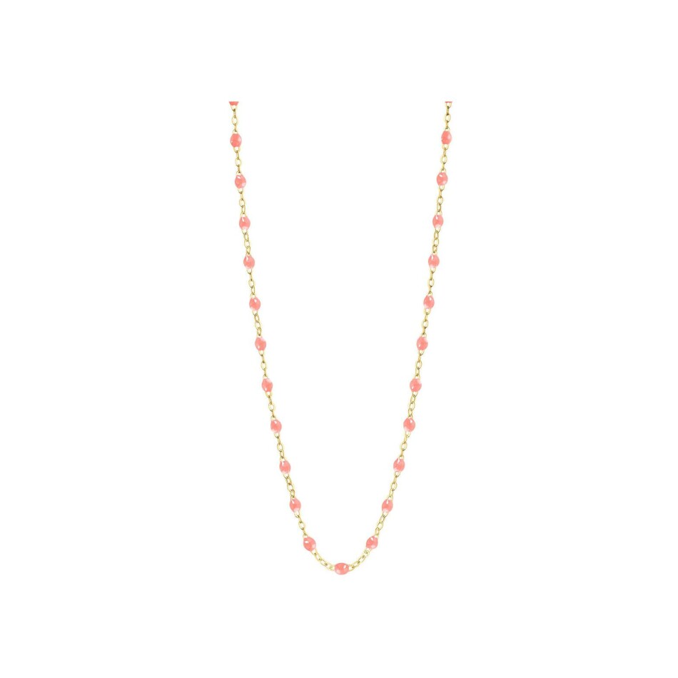 Collier Gigi Clozeau Classique en or jaune et résine fushia, taille 33cm