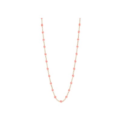 Collier Gigi Clozeau Classique en or rose et résine fushia, taille 33cm