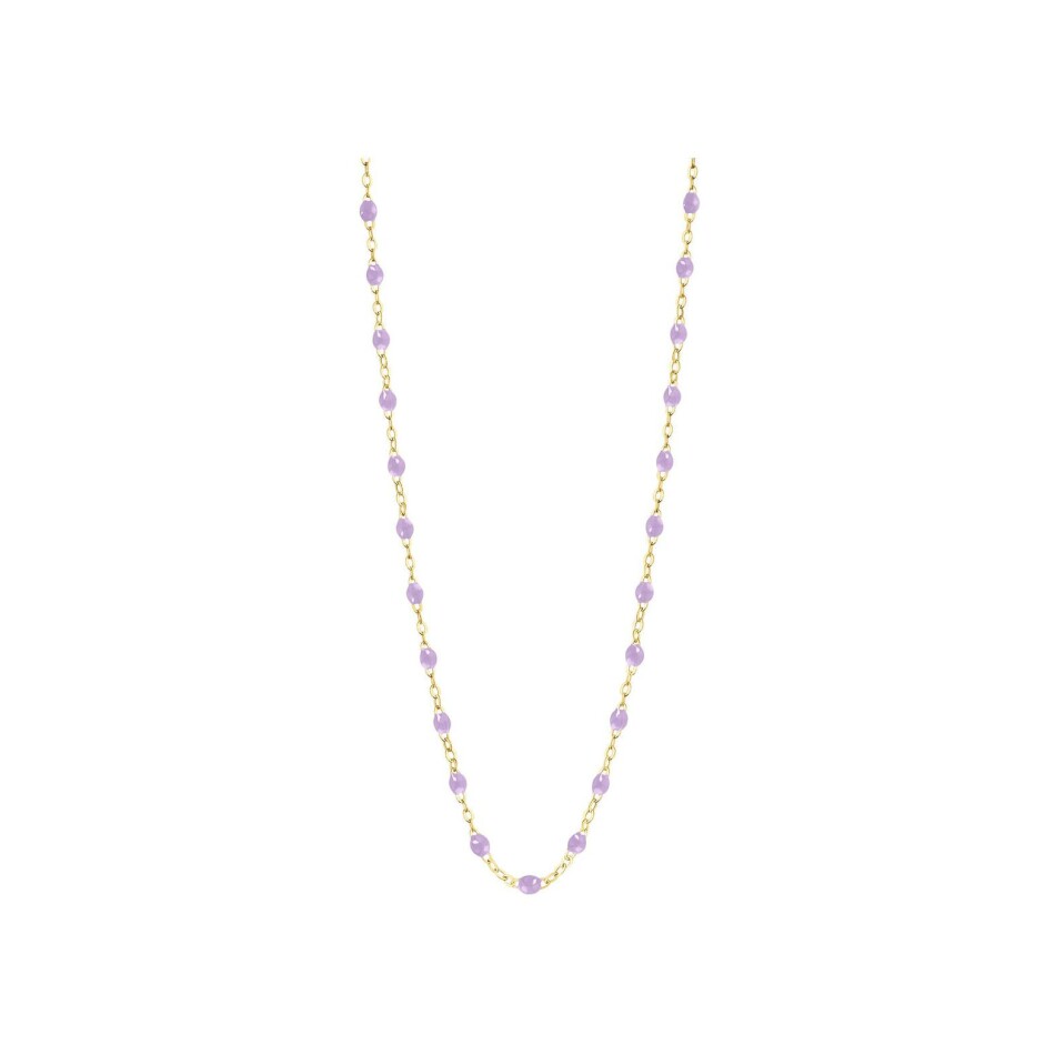 Collier Gigi Clozeau Classique en or jaune et résine parme, taille 33cm