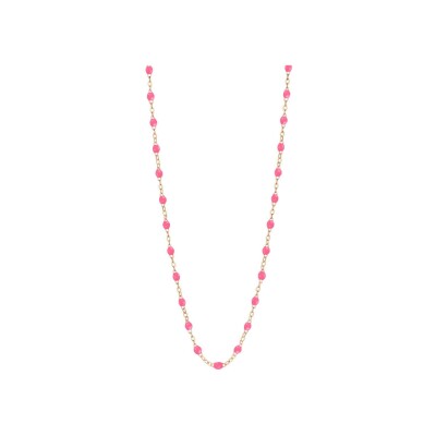 Collier Gigi Clozeau Classique en or rose et résine rose fluo, taille 33cm