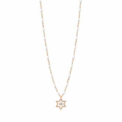 Gigi Clozeau Etoile Star necklace, rose gold, white resin and diamond, 42cm