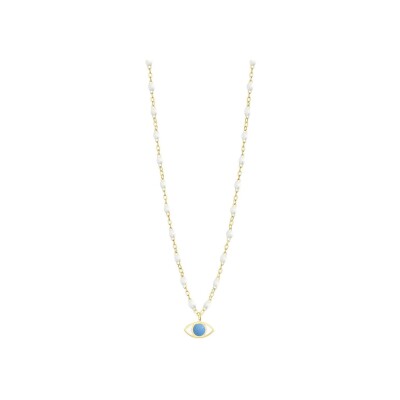 Gigi Clozeau Eye necklace, yellow gold, white resin, size 42cm