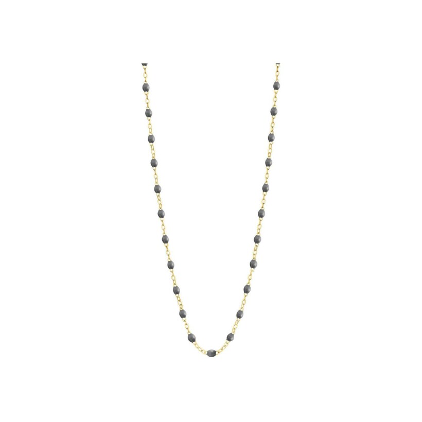 Collier Gigi Clozeau Classique en or jaune et résine gris foncé, 45cm