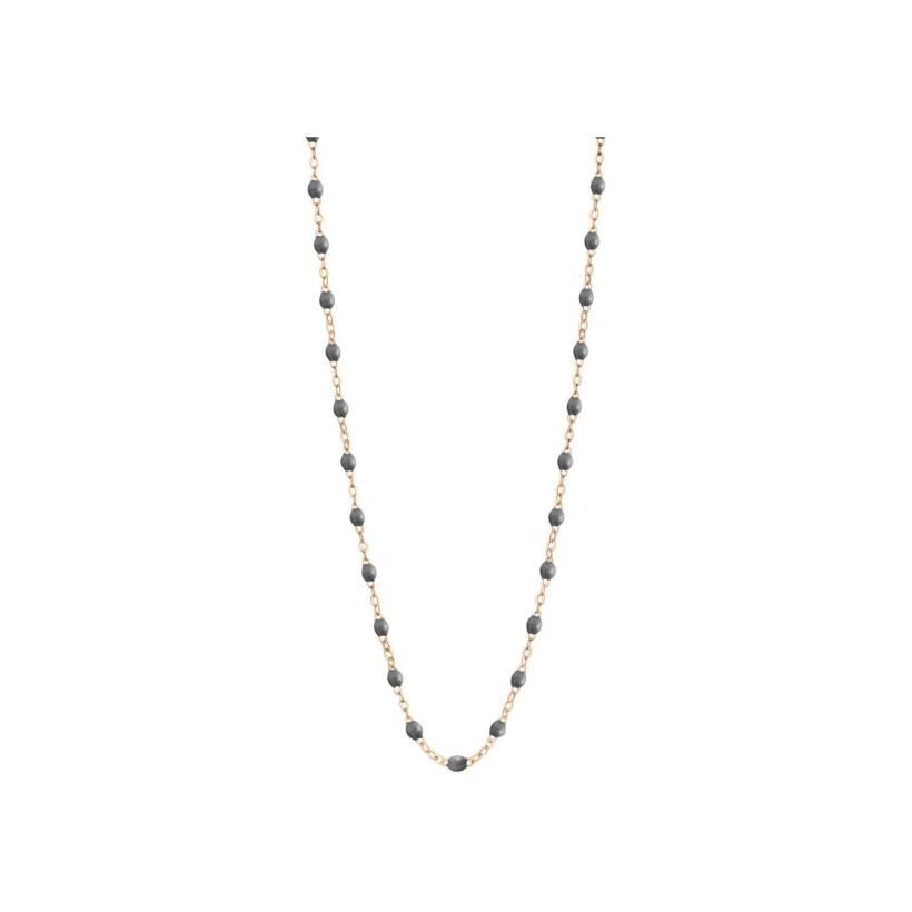 Collier Gigi Clozeau Classique en or rose et résine gris foncé, 45cm