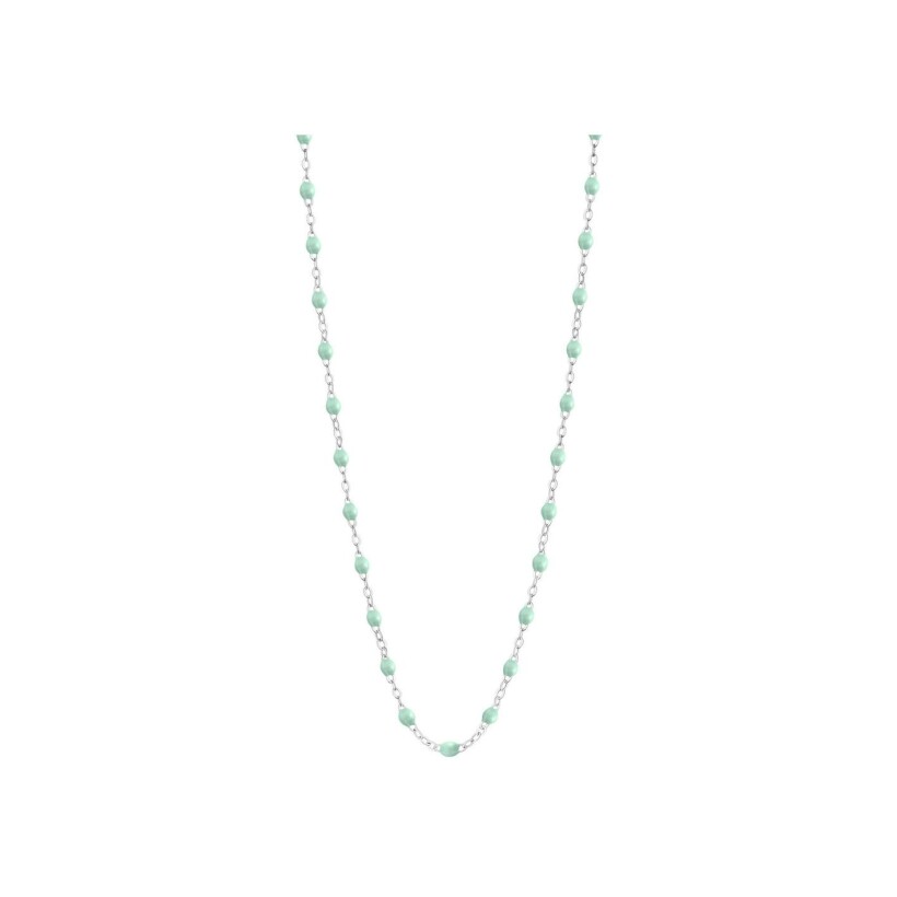 Collier Gigi Clozeau Classique en or blanc et résine jade, 50cm