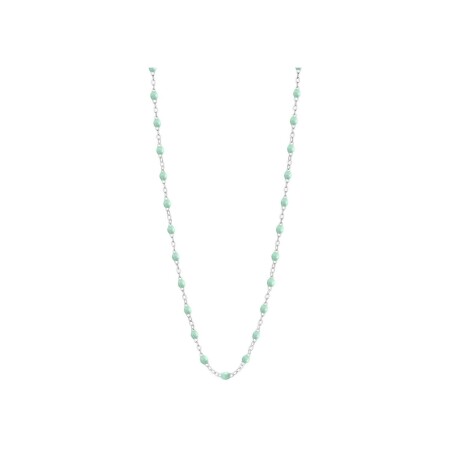 Collier Gigi Clozeau Classique en or blanc et résine jade, 45cm