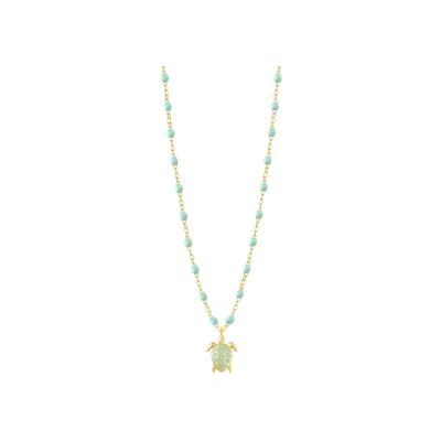 Collier Gigi Clozeau Tortue en or jaune et résine jade, 42cm