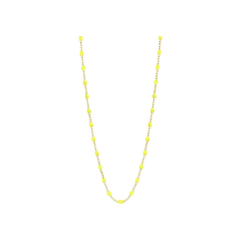 Collier Gigi Clozeau Classique en or jaune et résine jaune fluo, 45cm